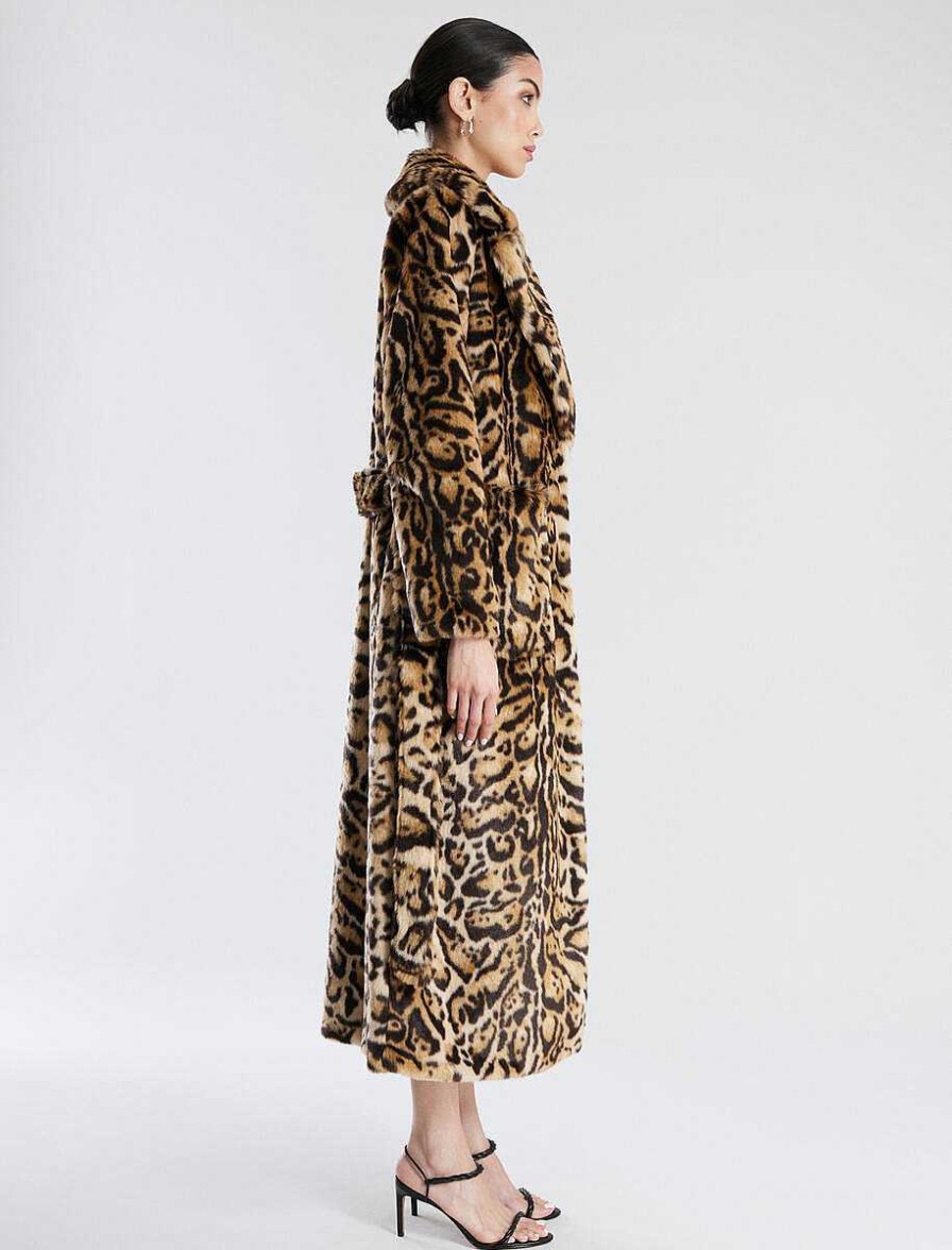 BCBG MAX AZRIA Large Shelter With Synthetic Leopard Piece With Lazo Outerwear