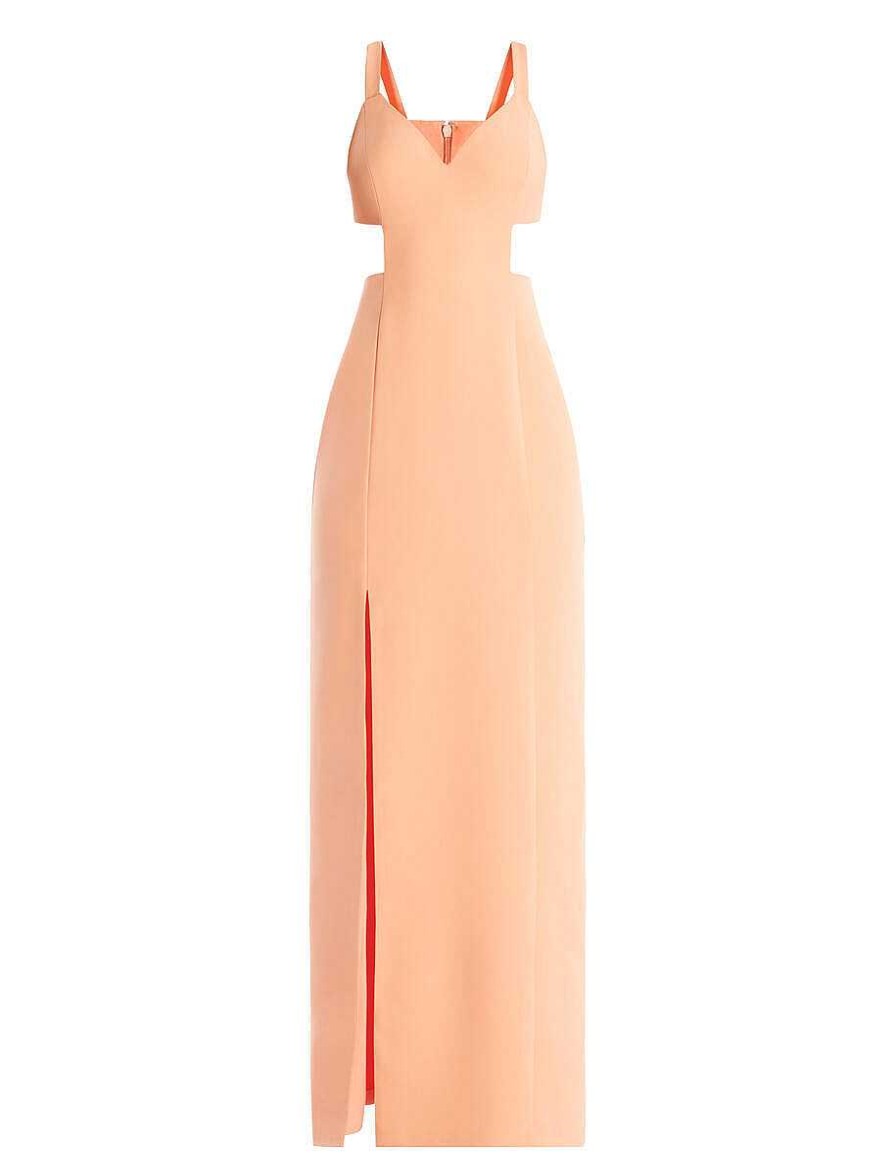 BCBG MAX AZRIA Wide Dress With Cutout Stripes With Opening Night