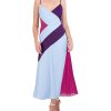 BCBG MAX AZRIA Colorblock Chevron Wide Dress Cocktail